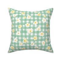 Springtime gingham large scale in green by Pippa Shaw
