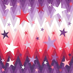 Christmas Stars Purple + Red