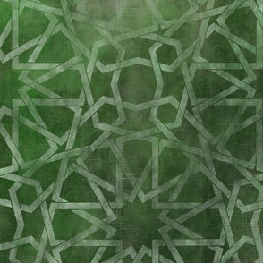 3 yards high - Ombre Morocco pattern green, moroccan tiles, mural, gradient wallpaper 