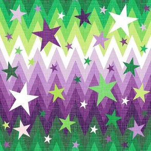 Maddox's Christmas Stars Purple + Green