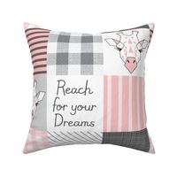 6" giraffe reach for your dreams wholecloth soft pink