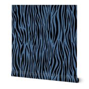 cats meow tiger stripe blue jean and black
