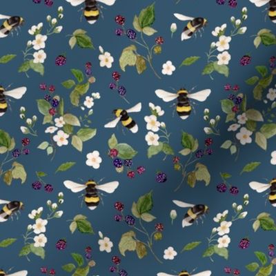 Bramble Bees Navy (small)