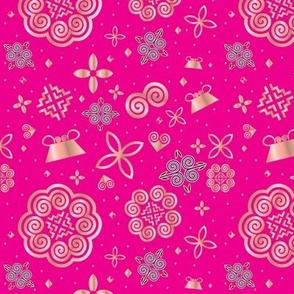 Rose Gold Hmong Pattern Pink