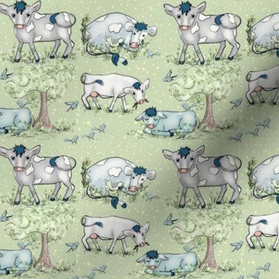 Cowabunga! Kitsch Country style in pastels-small print