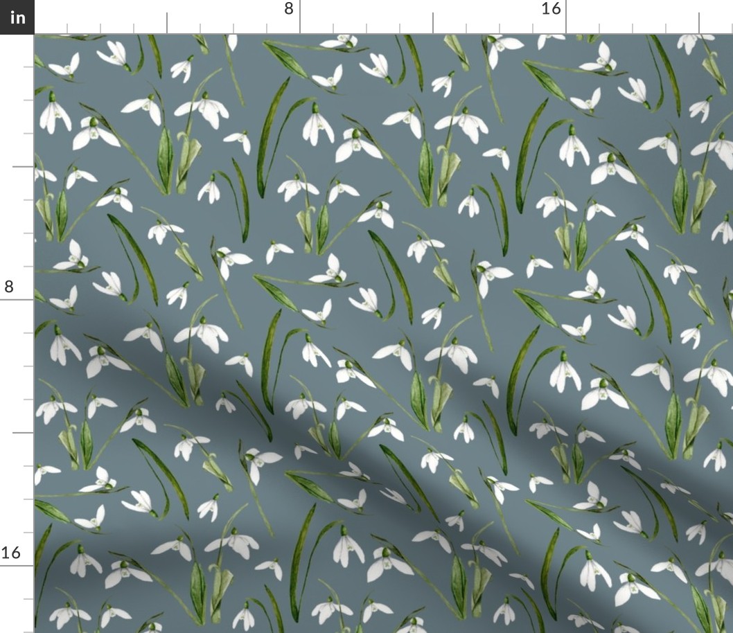 Snowdrop Flowers Grey