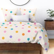 Neon Dots on Cream - Large