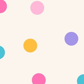 Neon Dots on Cream - Large