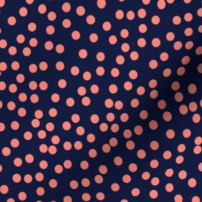 Tiny  Dots Orange/Navy