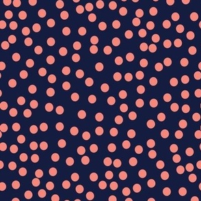Tiny  Dots Orange/Navy