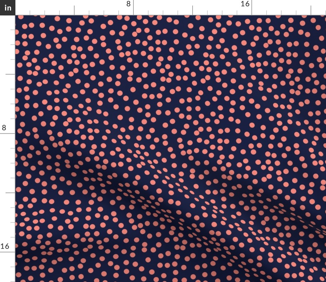 Tiny  Dots Orange/Navy