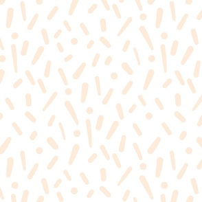 Dots & Dashes - pastel peach on white