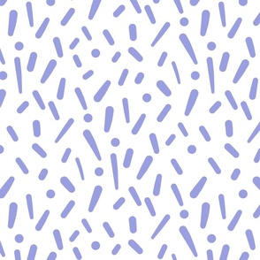 Dots & Dashes - lavender purple  on white