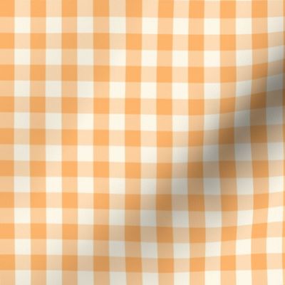 Gingham Check summer orange Small Scale by Jac Slade