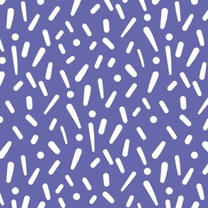 Dots & Dashes - white on Very Peri