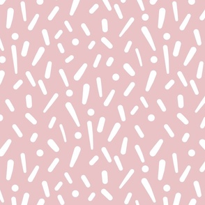 Dots & Dashes - white on Cotton Candy