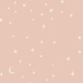 Stars Magical Celestial Universe Starry Night on Ballet Pink