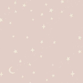 Boho Cosmic Stars on Blush Pink