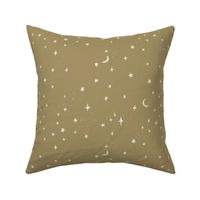Stars Celestial Universe Starry Night on Copper Brown-09