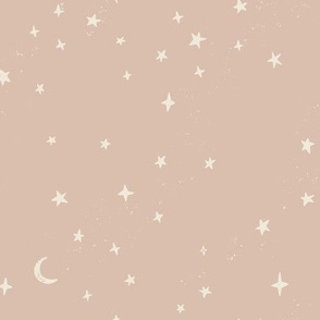 Cosmic Celestial Universe Stars on Light Dusty Pink