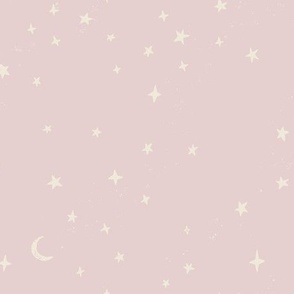 Cosmic Celestial Universe Stars on Light Orchid Pink