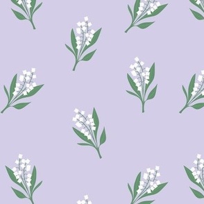 Minimalist boho garden - Lily of the valley flower blossom summer design white green lilac purple