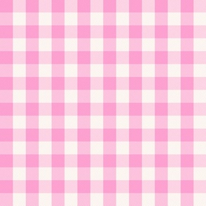 Gingham Check candy pink Large Scale by Jac Slade