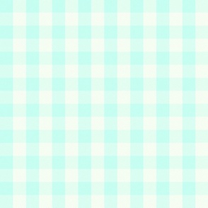 Gingham Check cyan blue Large Scale by Jac Slade