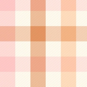 Gingham Check neutral brown  pink Jumbo Scale by Jac Slade