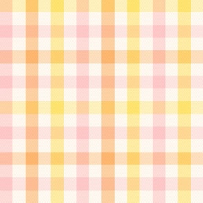 Gingham Check summer peach Large Scale by Jac Slade