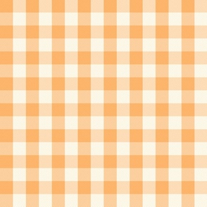 Gingham Check summer orange Large Scale by Jac Slade