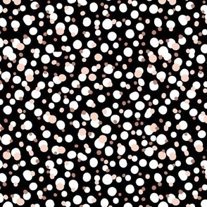 Confetti spots and dots minimalist simple spots texture blush rust white on black