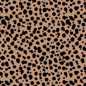 The New - Little leopard spots messy minimalist boho style spots design wild cats or Dalmatian animal print black on caramel latte 