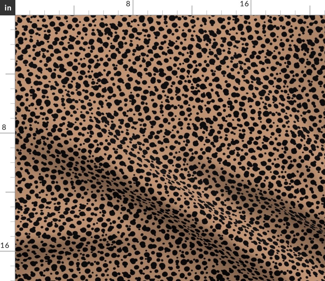 The New - Little leopard spots messy minimalist boho style spots design wild cats or Dalmatian animal print black on caramel latte 