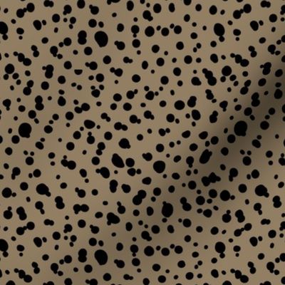 The New - Little leopard fat spots messy minimalist boho style spots design wild cats or Dalmatian animal print black on camel vintage brown