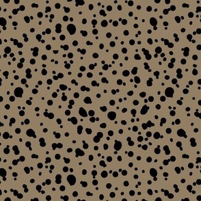 The New - Little leopard fat spots messy minimalist boho style spots design wild cats or Dalmatian animal print black on camel vintage brown