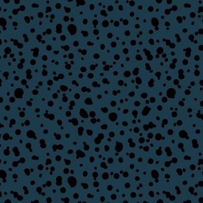 The New - Little leopard spots messy minimalist boho style spots design wild cats or Dalmatian animal print black on navy blue