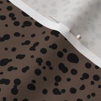 The New - Little leopard spots messy minimalist boho style spots design wild cats or Dalmatian animal print black on chocolate coffee