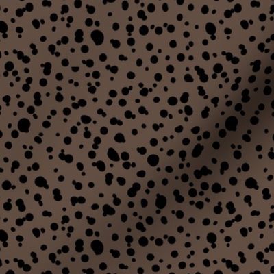 The New - Little leopard spots messy minimalist boho style spots design wild cats or Dalmatian animal print black on chocolate coffee