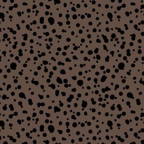 The New - Little leopard spots messy minimalist boho style spots design wild cats or Dalmatian animal print black on chocolate coffee