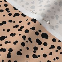 The New - Little thin leopard spots messy minimalist boho style spots design wild cats or Dalmatian animal print black on peach vintage orange coral