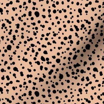 The New - Little thin leopard spots messy minimalist boho style spots design wild cats or Dalmatian animal print black on peach vintage orange coral