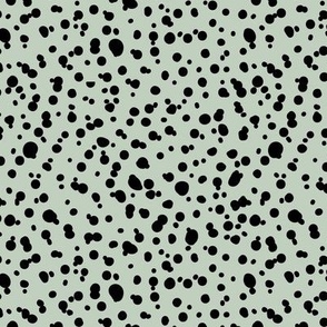 The New - Little thin leopard spots messy minimalist boho style spots design wild cats or Dalmatian animal print black on vintage mint green