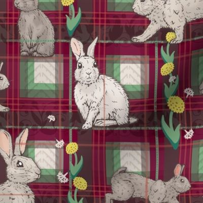 Country Bunnies Tartan - Red