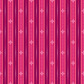 Neck Tie Cravat Pattern with Lace Stripes in Red and Pink