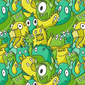 monster doodle - green