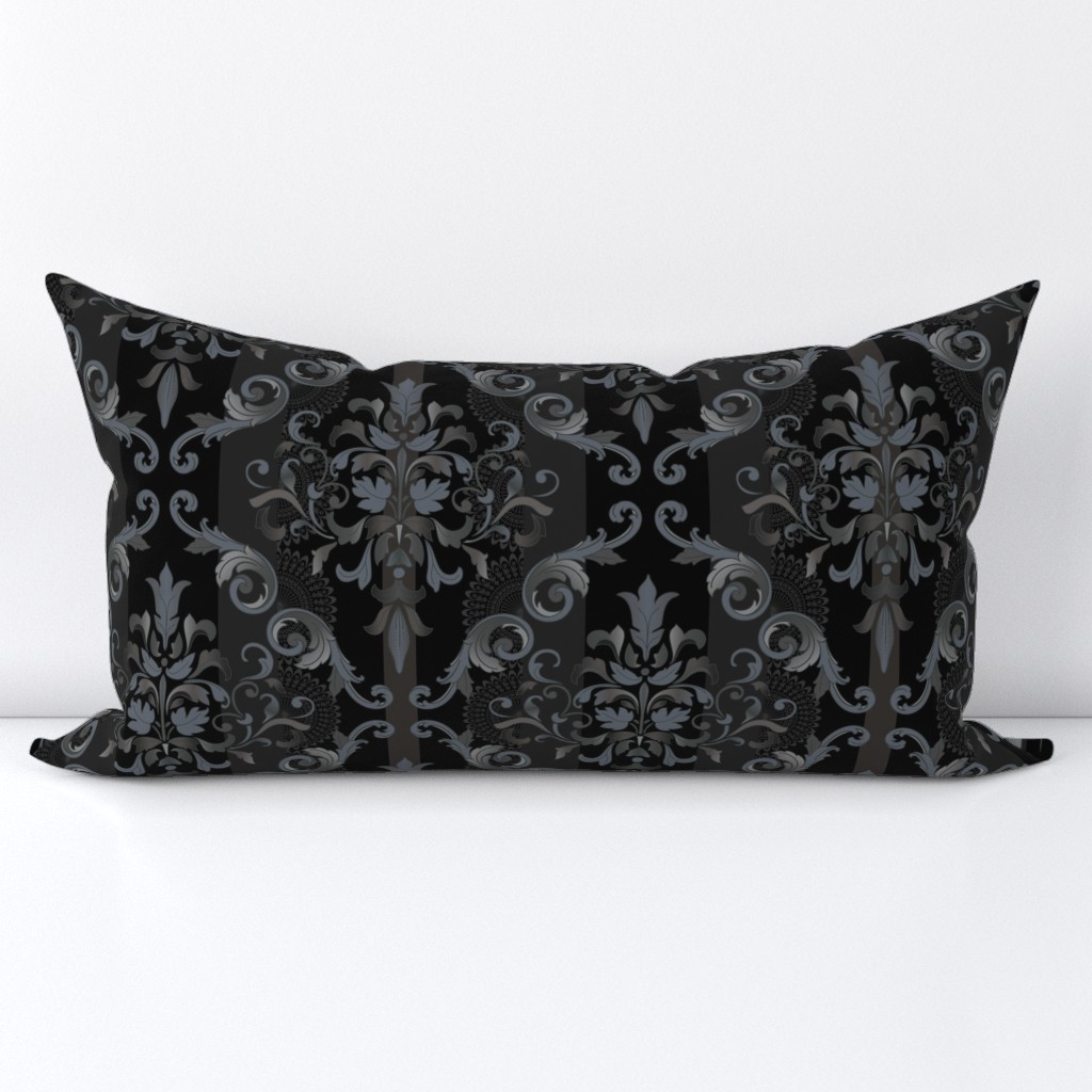 Black and Gray Boho Lumbar Throw Pillow Cover | Spoonflower