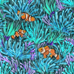 Team Work - Clownfish and Sea Anemone - Symbiotic Friends
