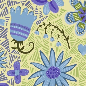 Periwinkle Party Floral -X- Large Scale