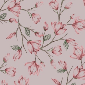 Pink Magnolia Branches